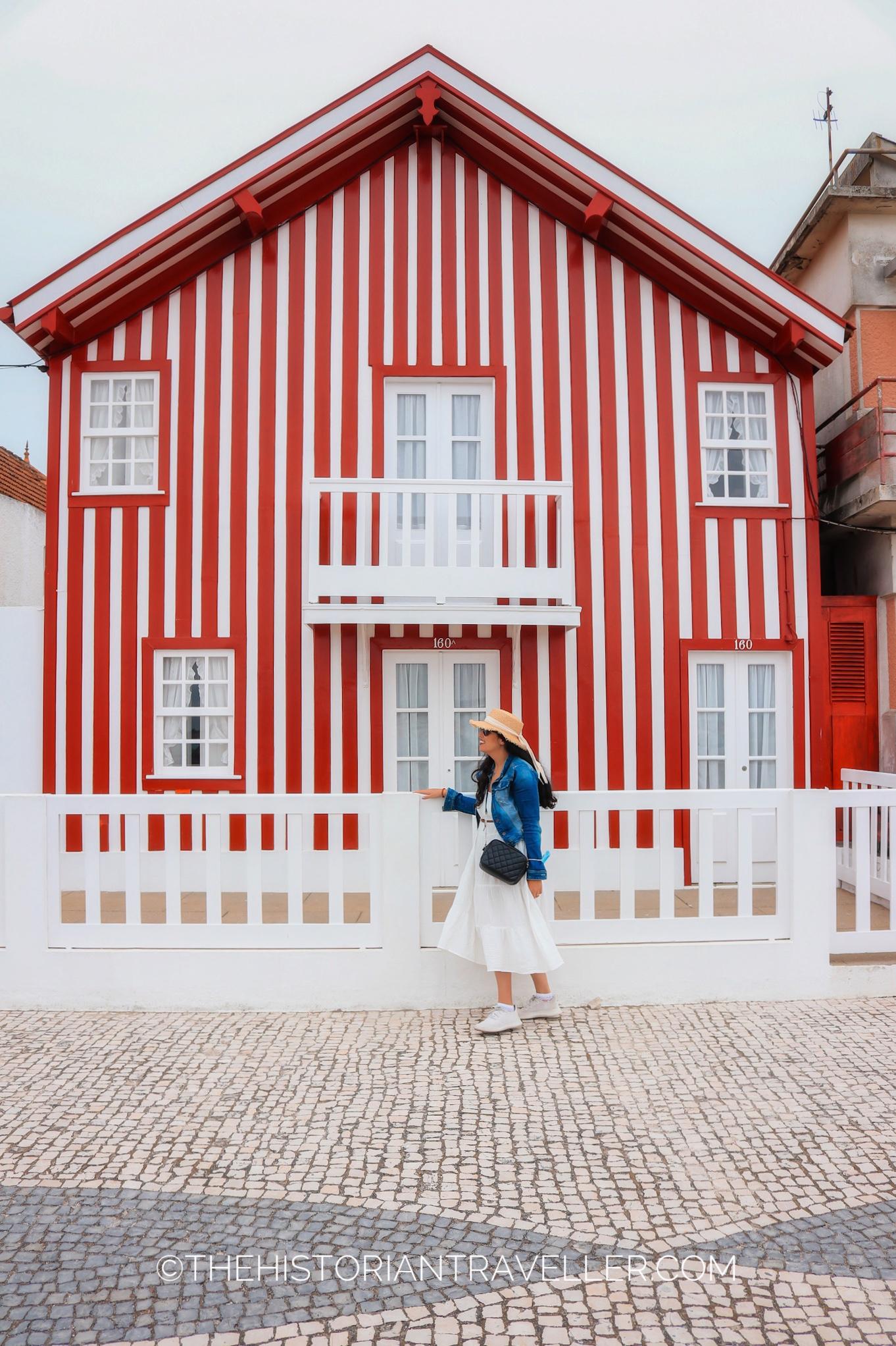 Red Striped house of Costa Nova