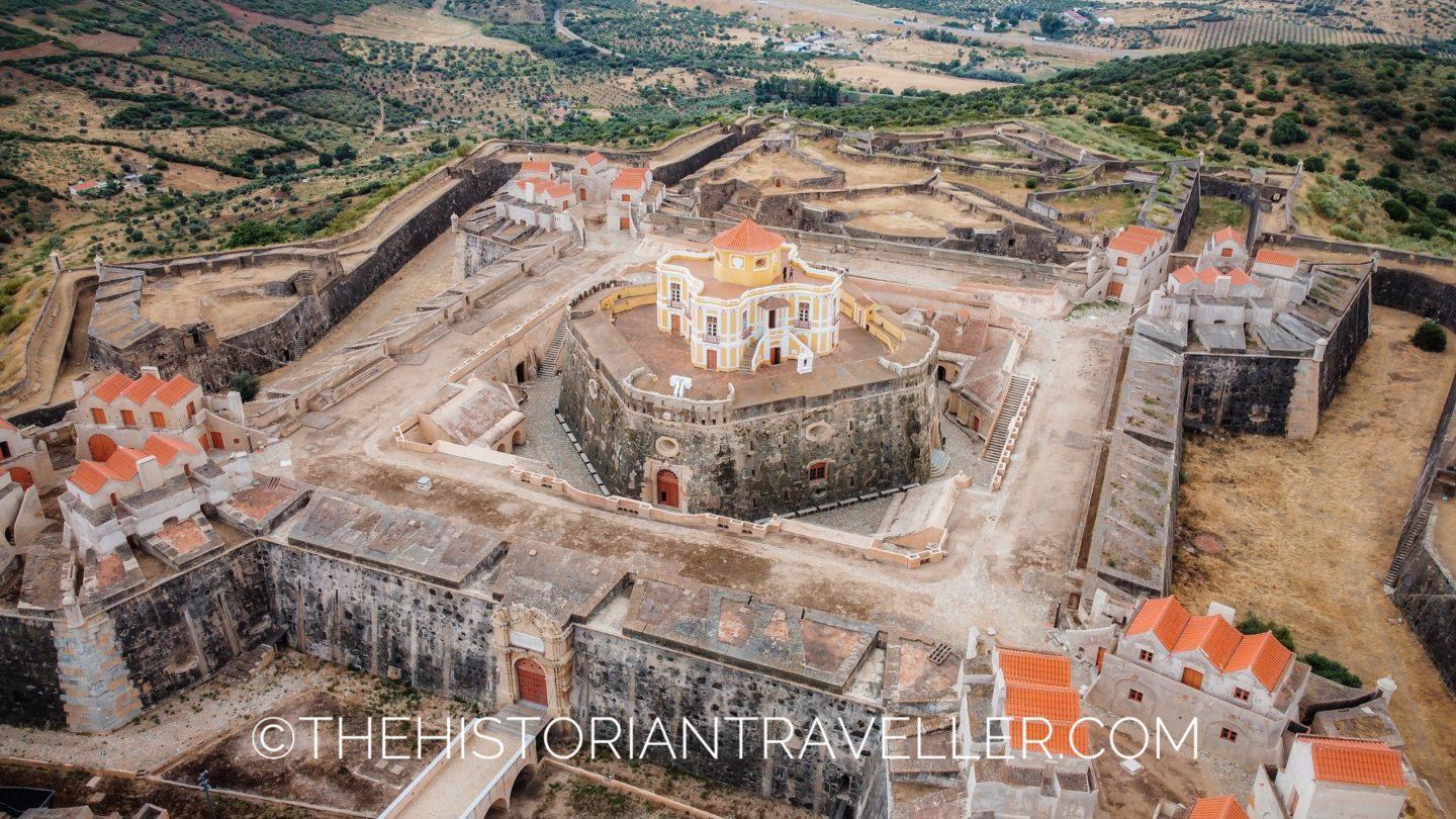 Road trip Portugal Aerial view of the Fortress of Nossa Senhora de Graça