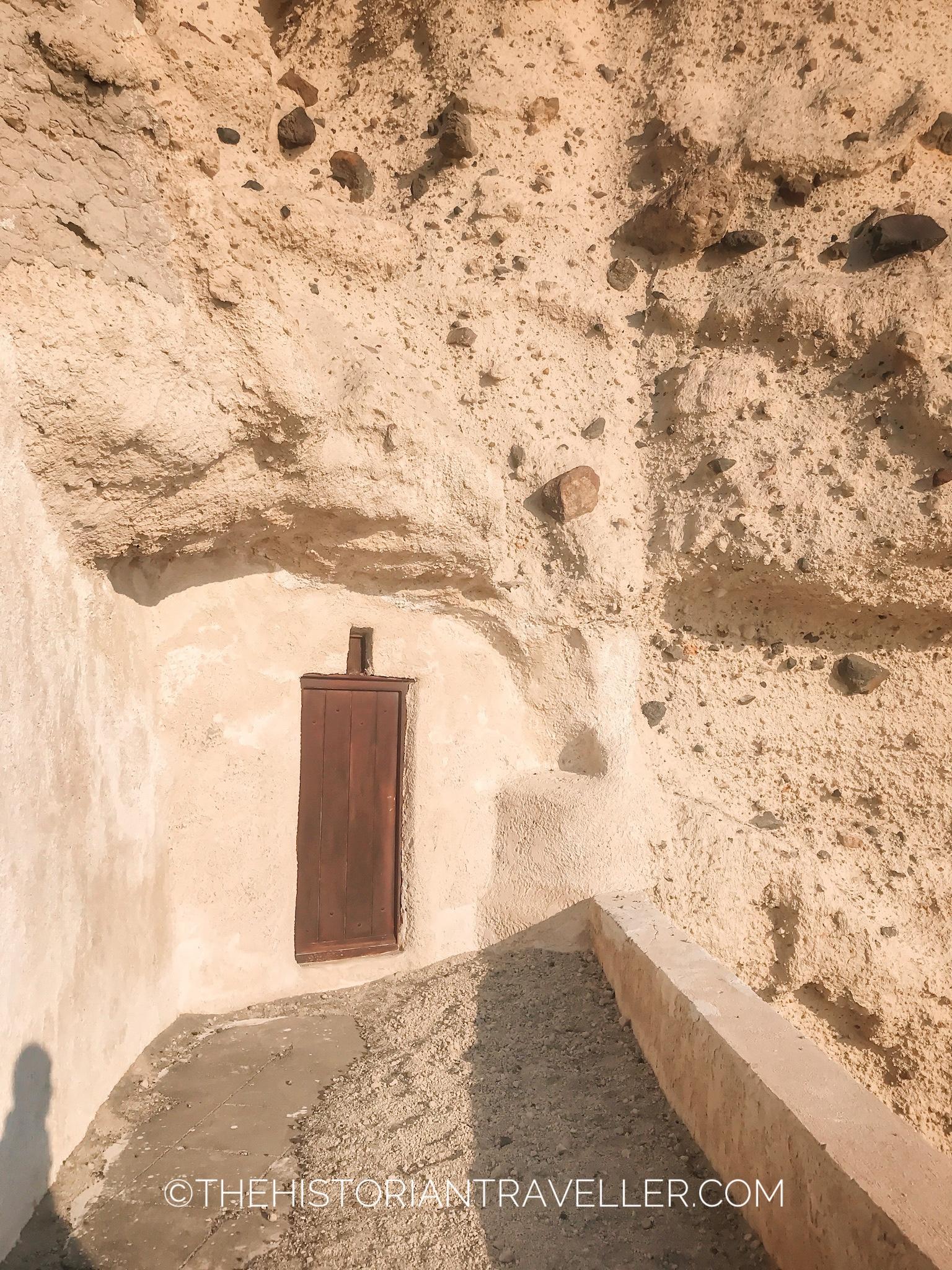 Door of the carved church of Agios Nikolaos in Megalochori