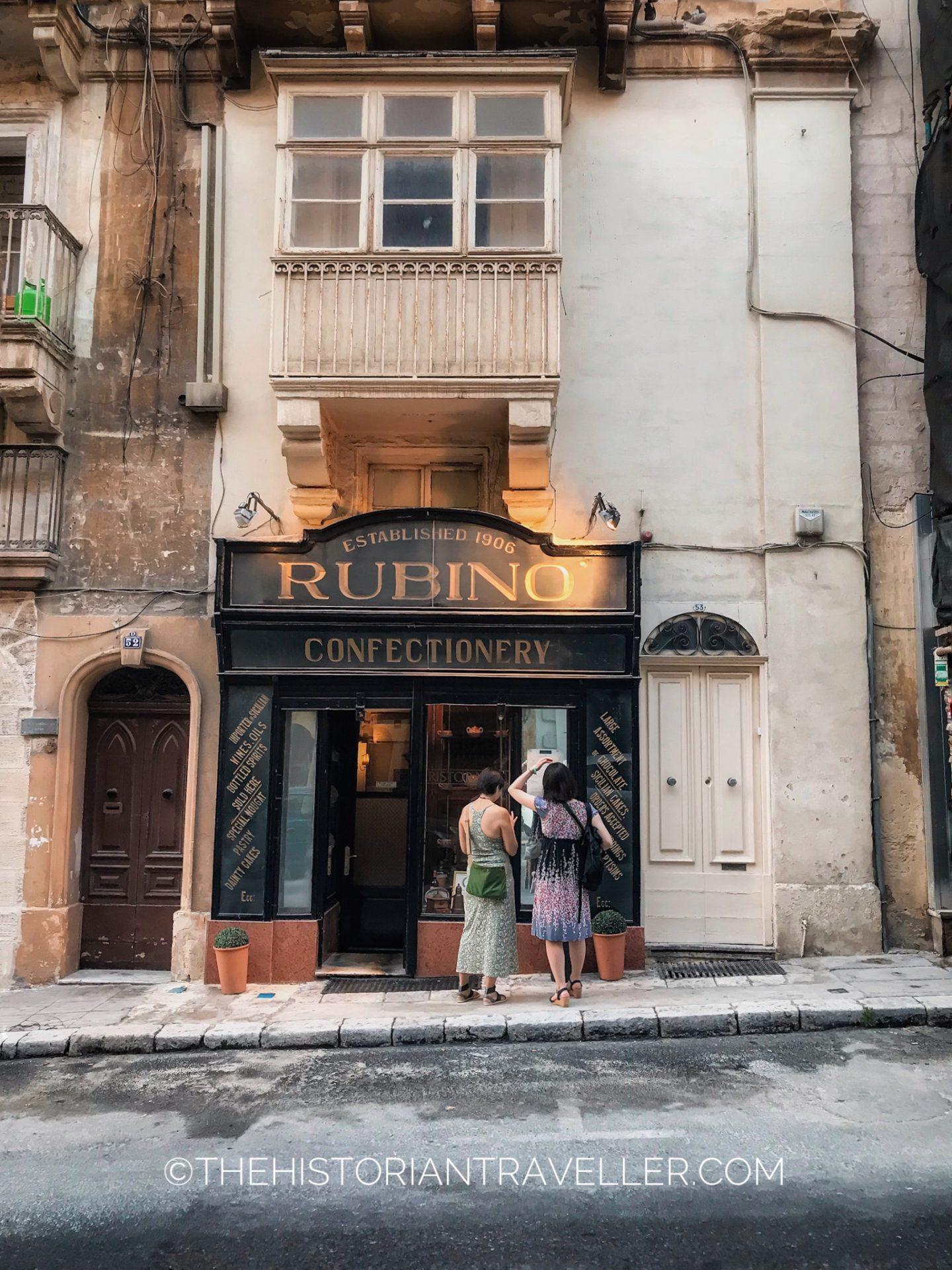 Rubino Confectionery in Valletta -Malta 6 days itinerary