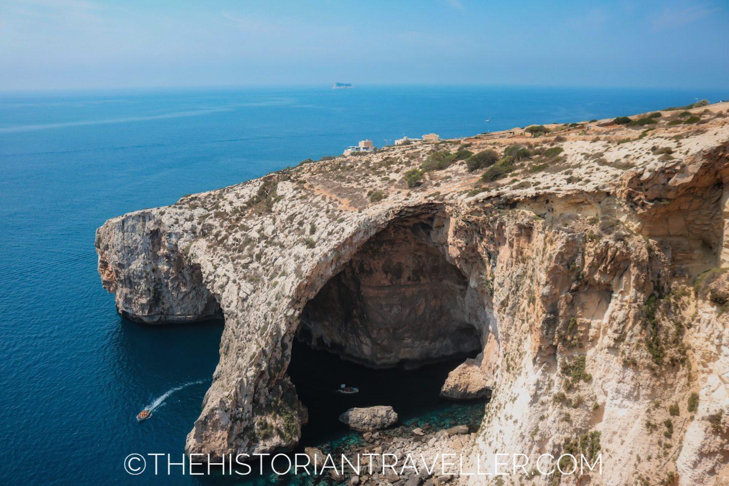 View of the Blue Grotto from the view point