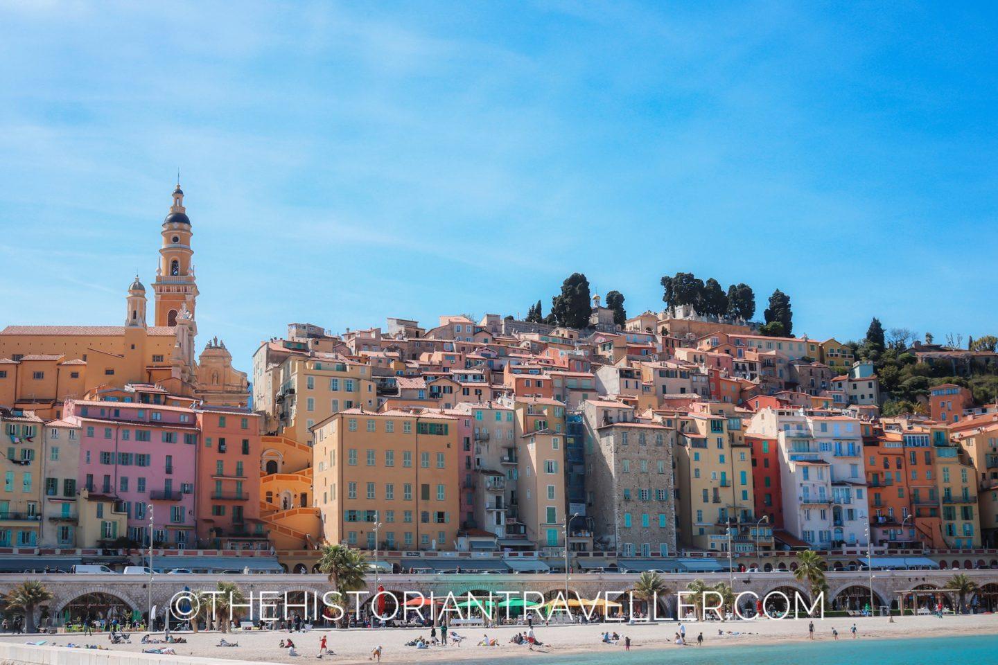 View of Menton from the historical harbour