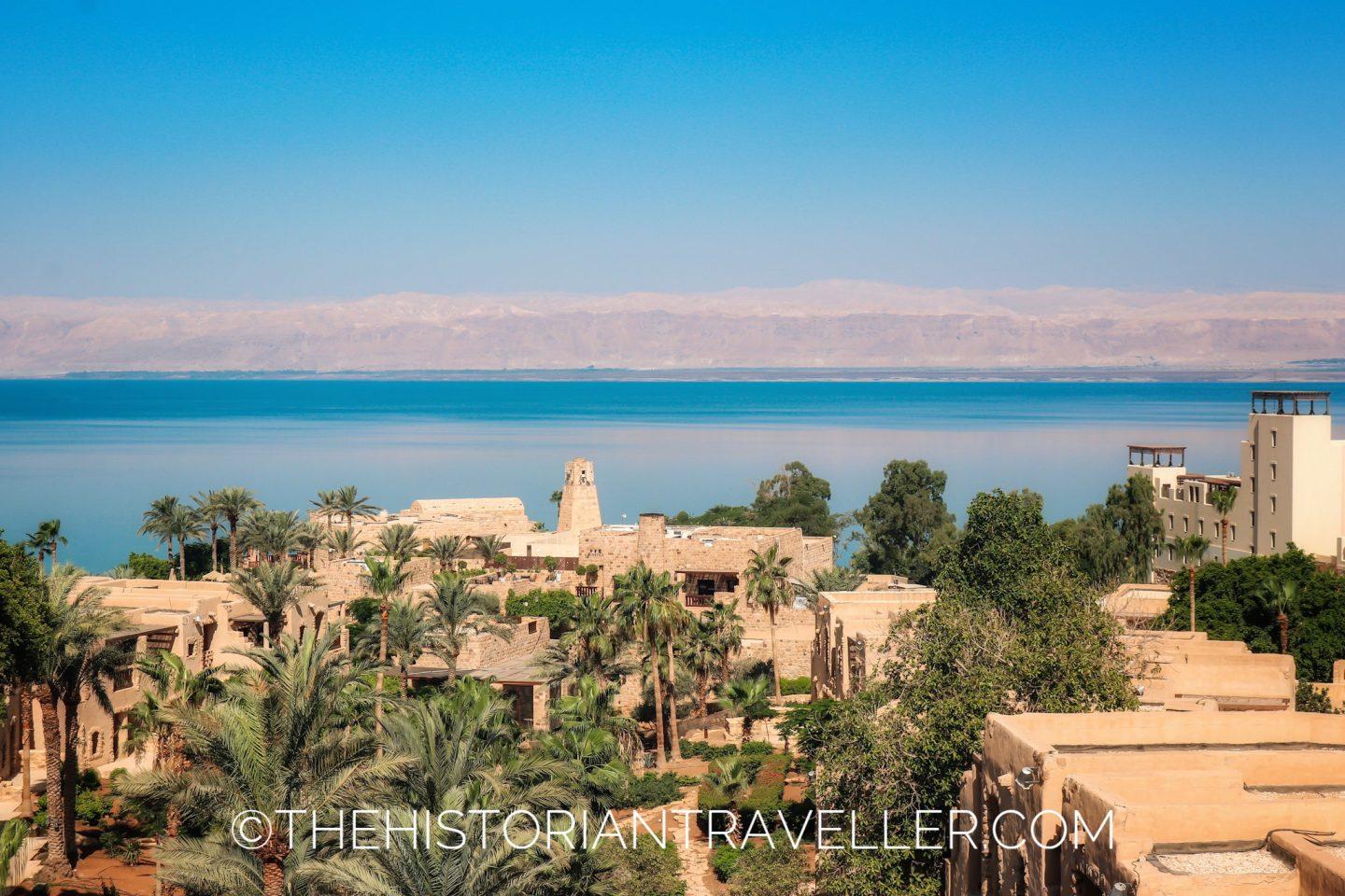 View from our window at the Movenpick Dead Sea. On a clear day you can see Israel on the other side of the Dead Sea!