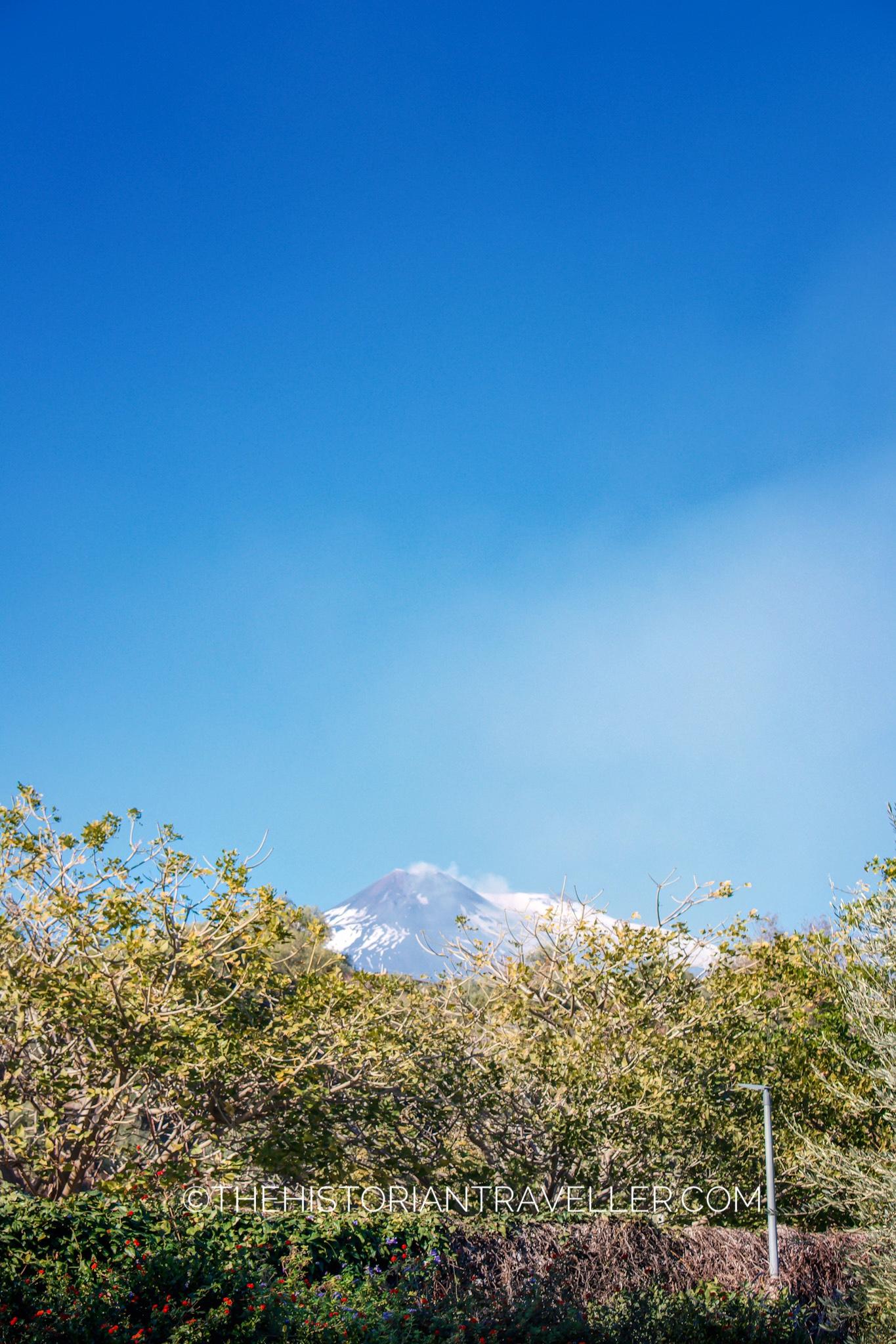 Garden with Mount Etna in the background - Donna Carmela Resort